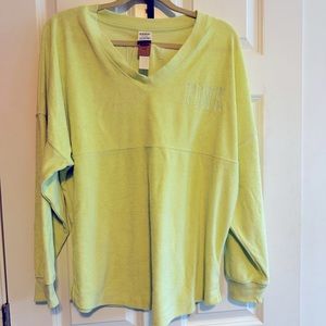NWT PINK Lime Green Terrycloth sweatshirt